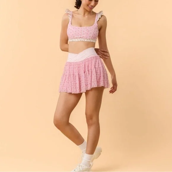 New Blogilates Women's Ballerina Skort - Pink Gingham M - Picture 3 of 15